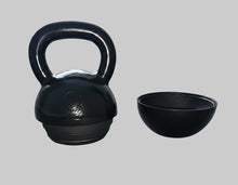 Load image into Gallery viewer, Omnibell Adjustable Steel Hard Style Kettlebell – 12-32kg E-coated in Gloss Black