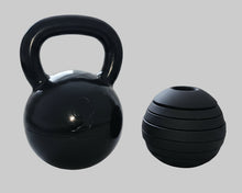 Load image into Gallery viewer, Omnibell Adjustable Steel Hard Style Kettlebell – 12-32kg E-coated in Gloss Black